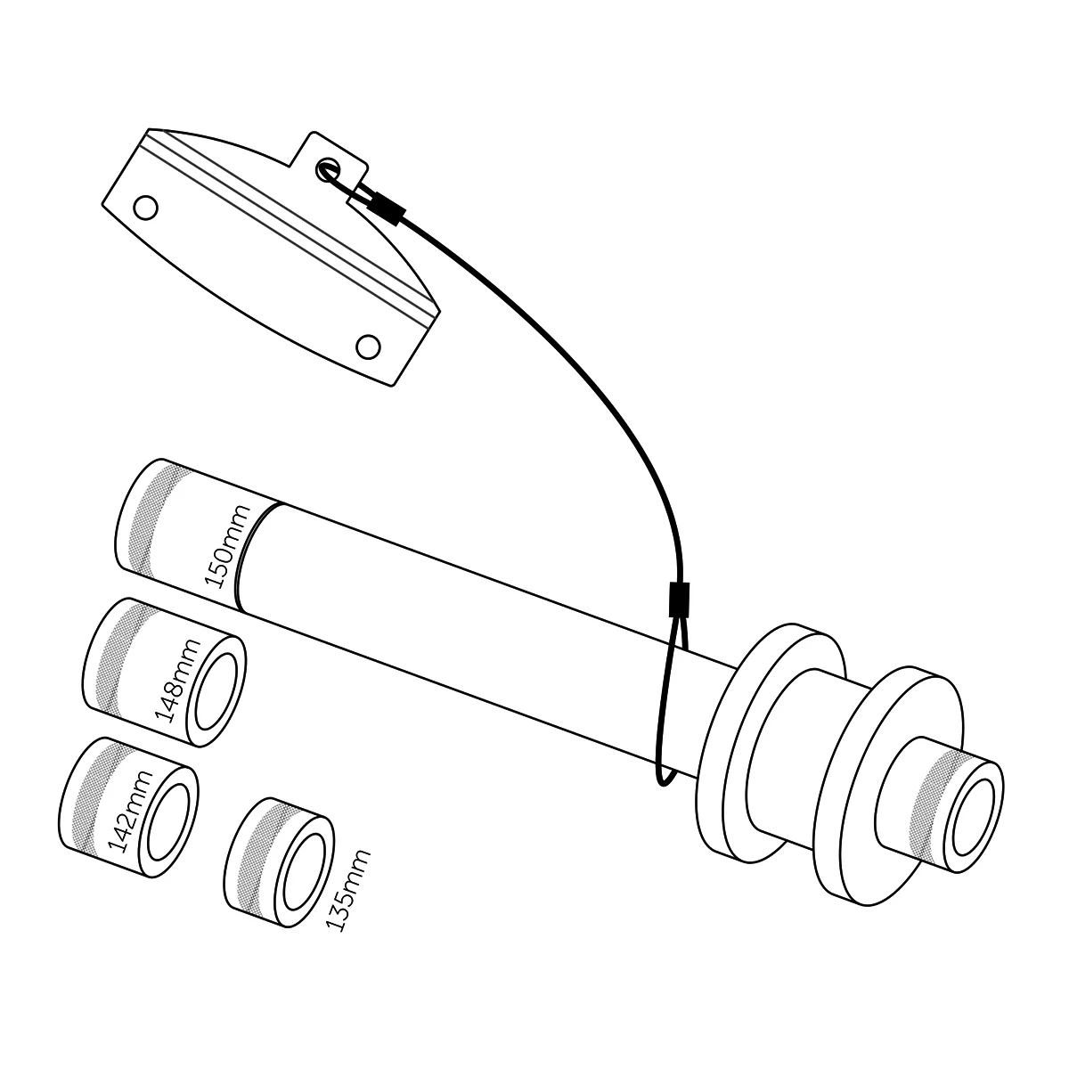 Rose Pro XL Dummy Axle For 12mm Thru Axles (Rear Wheel) 5 Rose Pro XL Dummy Axle For 12mm Thru Axles (Rear Wheel) - Billede 3